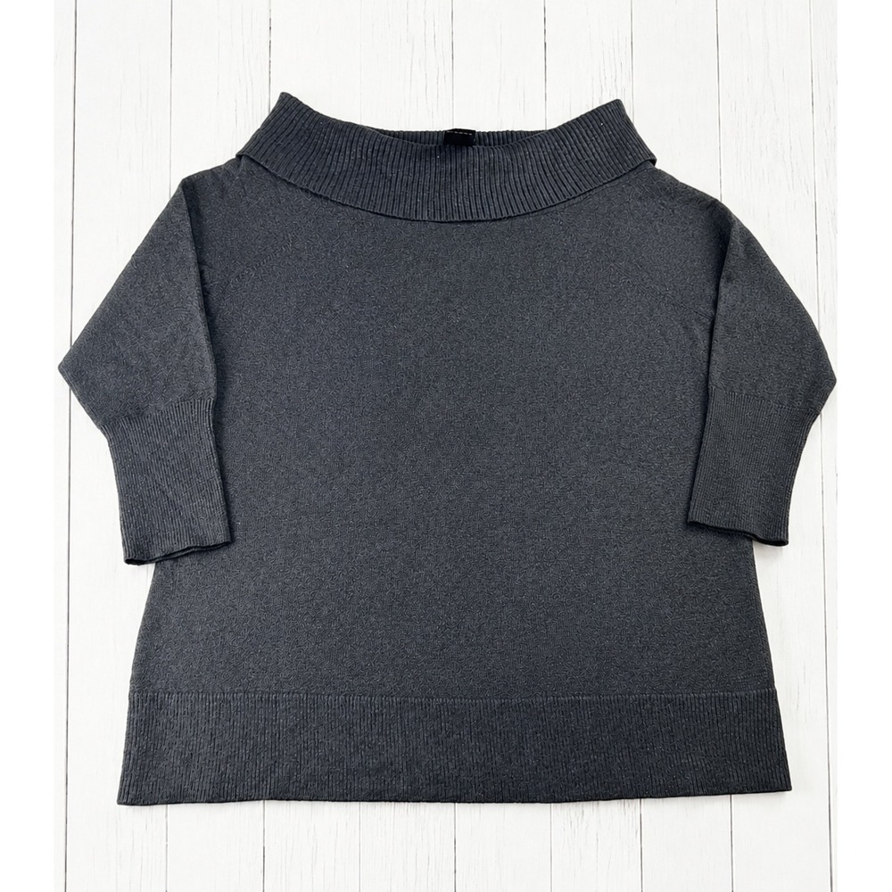Torrid Sweater Off Shoulder Ribbed Trim Knit Black Goth Minimalist Plus Size 2